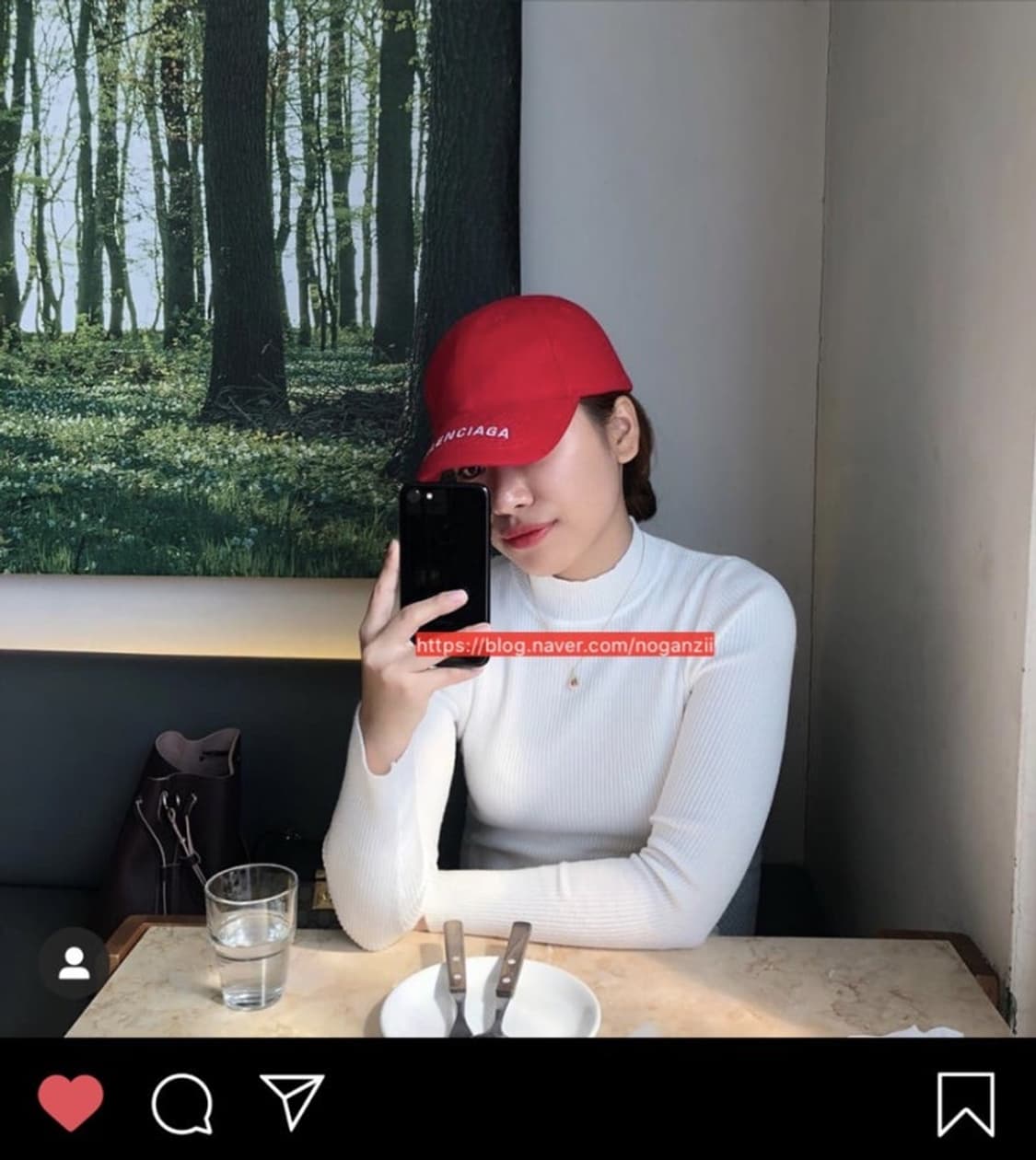 발렌시아가 자수 로고 레드 볼캡 상품이미지2