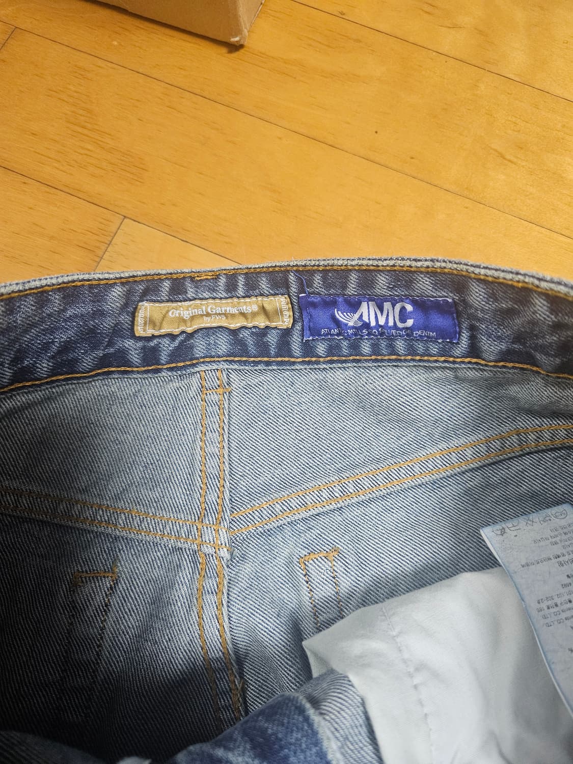 프리즘웍스 OG 셀비지 레귤러 데님 중청 상품이미지3