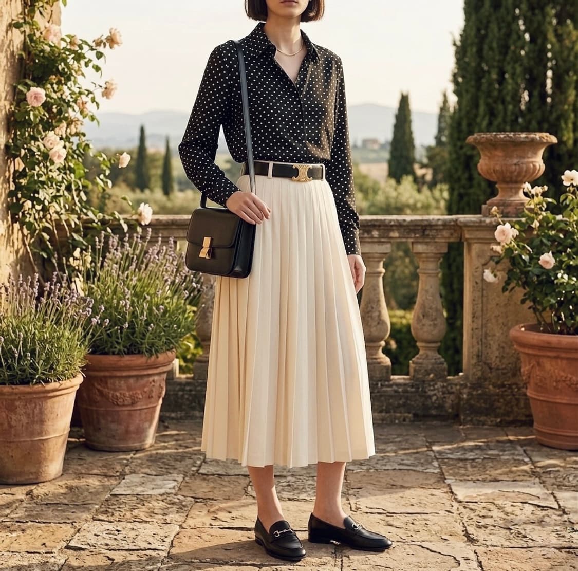 레일리안 검정 도트 블라우스 🇯🇵 상품이미지9