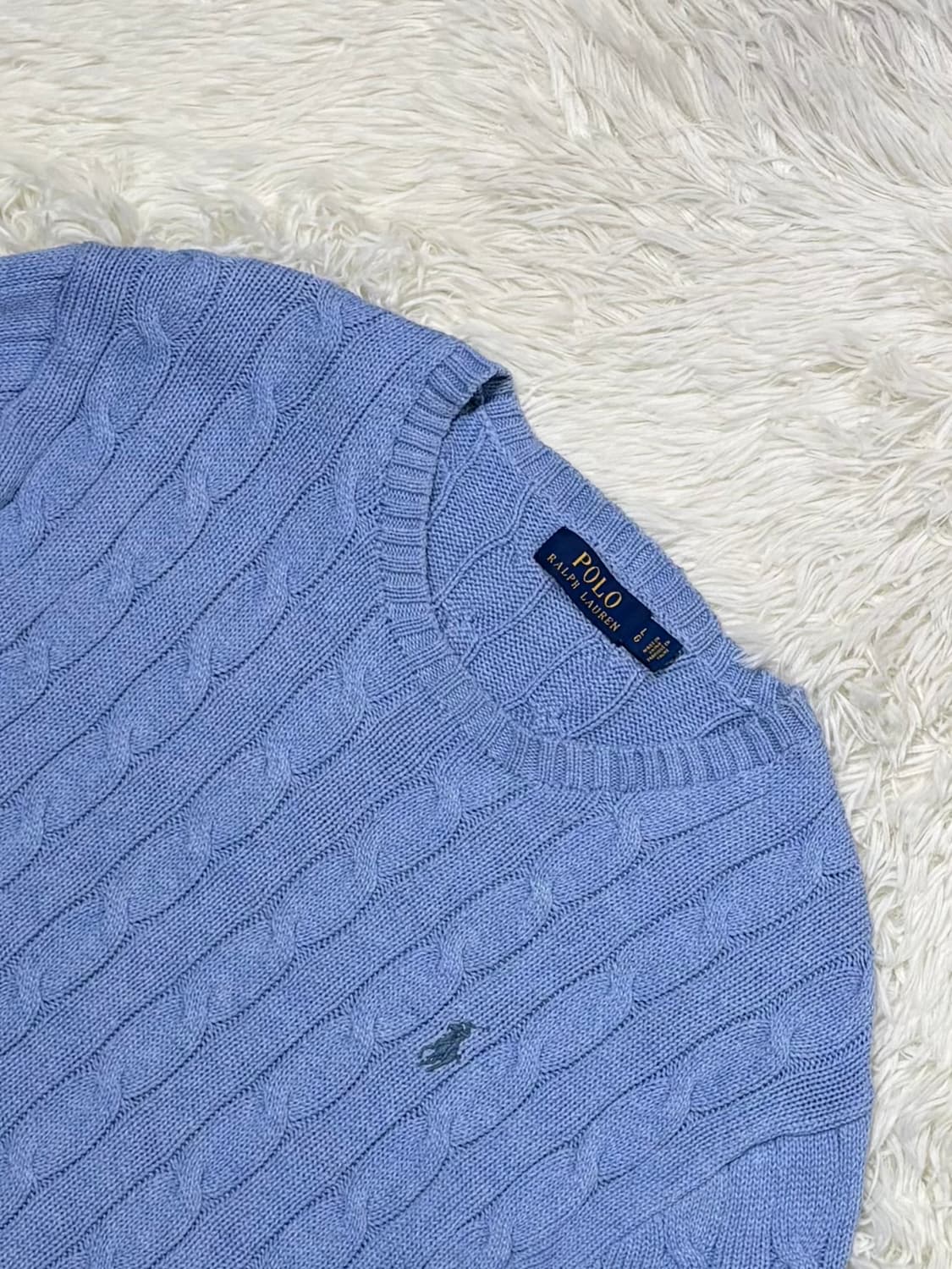 폴로랄프로렌 그린포니 베이비블루 케이블 니트 상품이미지4