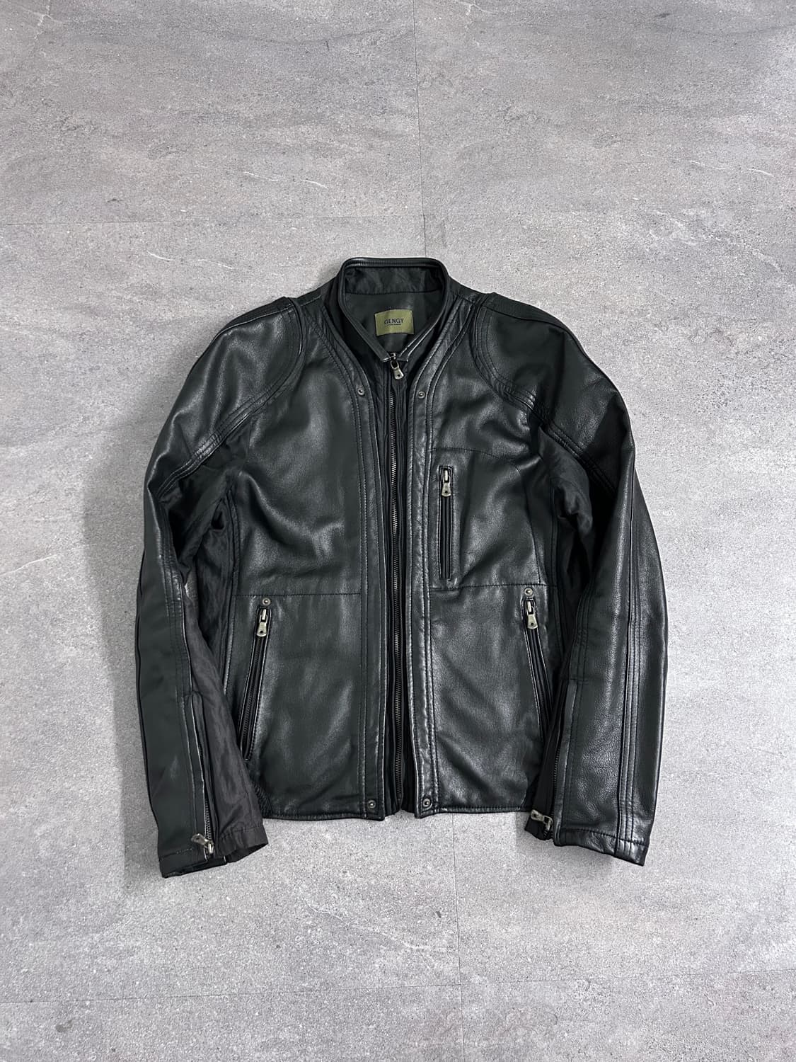 젠지 옴므 레글런 숄더 램스킨 자켓 상품이미지6