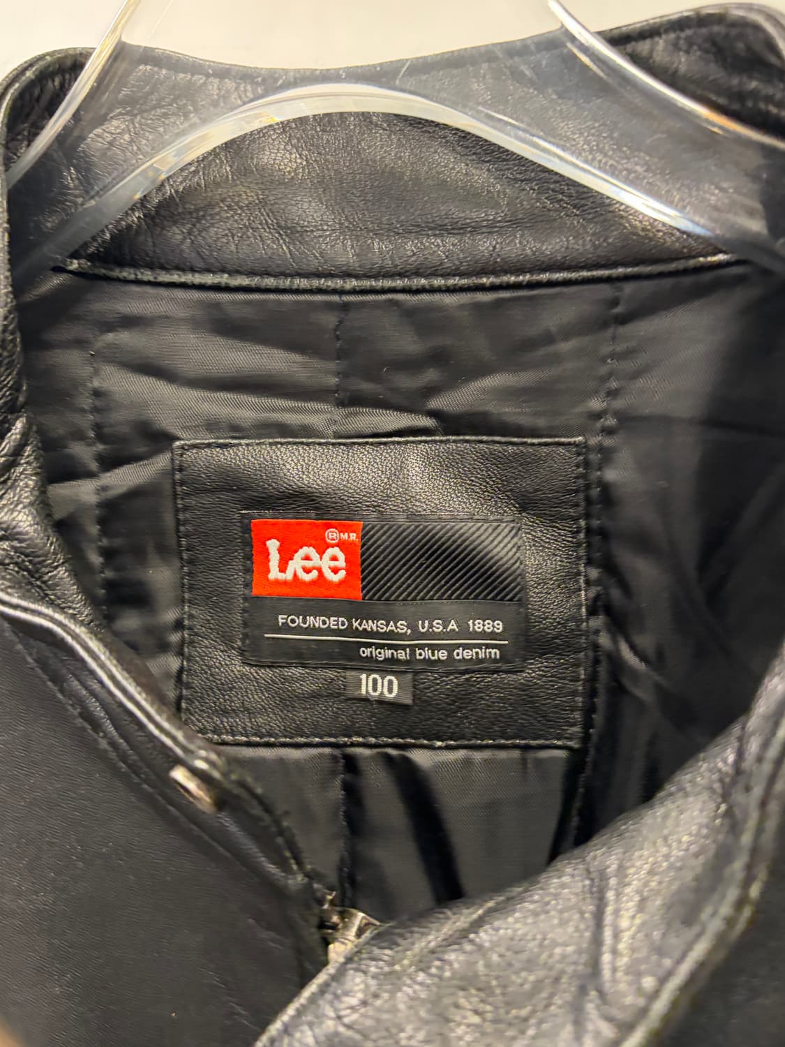 Lee Classic Black Leather Jacket 상품이미지2