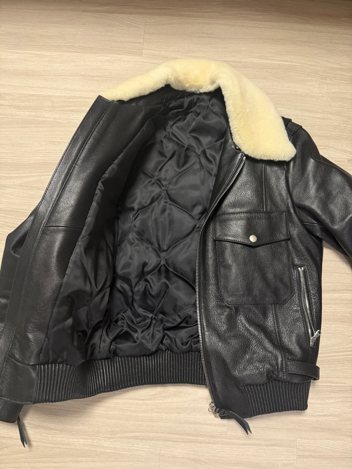 솔리드옴므 스타일 무스탕 리얼 소가죽 자켓 상품이미지3