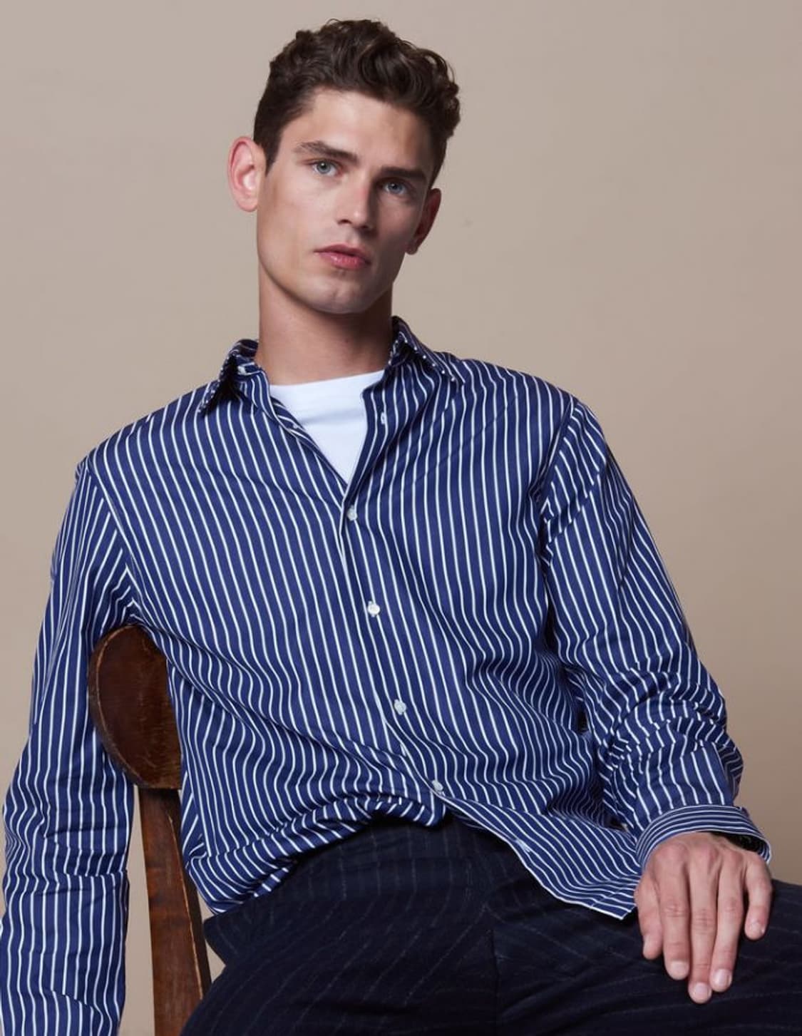 산드로옴므 스트라이프 오버셔츠 L 상품이미지1