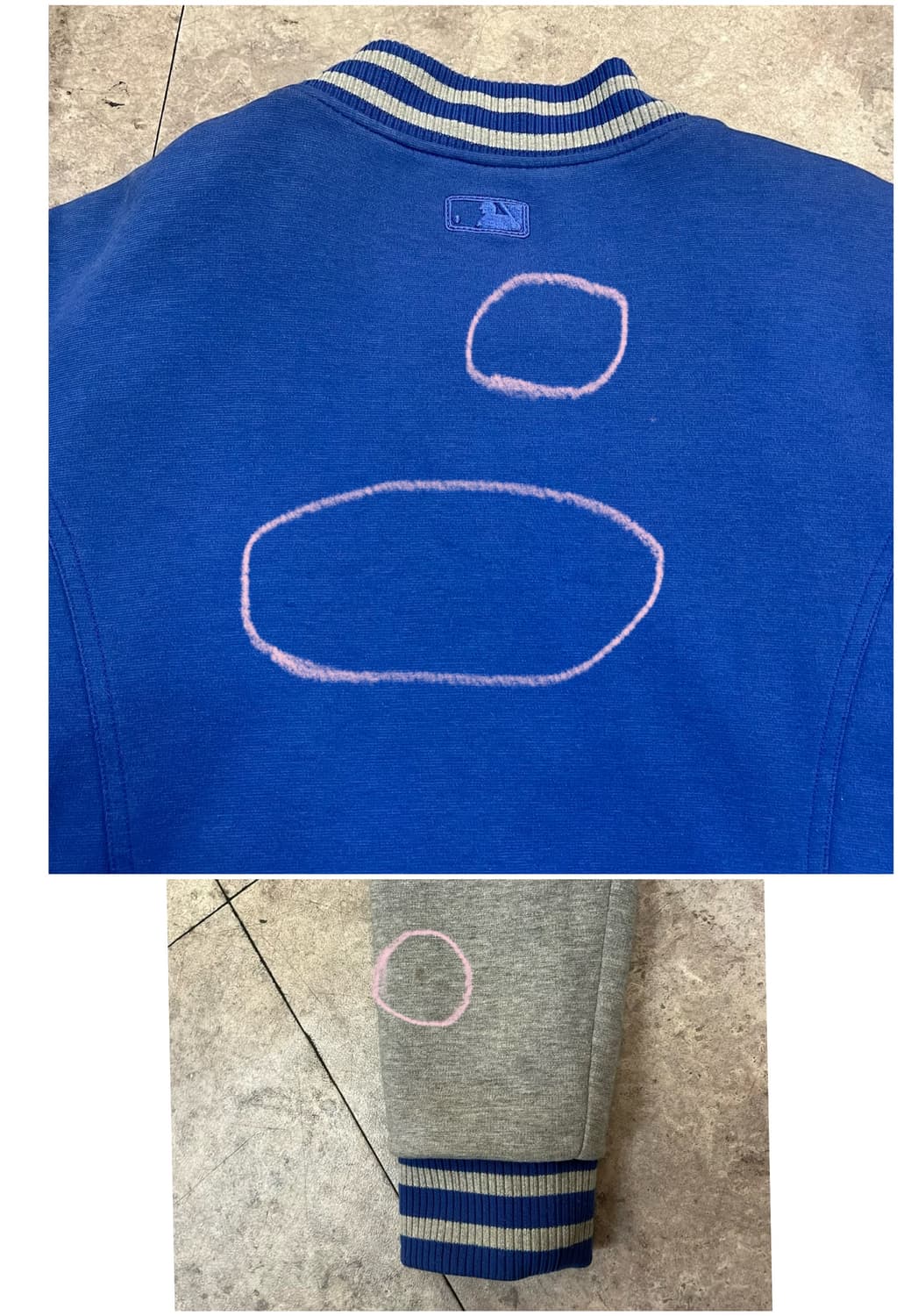 엠엘비 배색 바시티 자켓 블루 95  #csz3691 상품이미지8