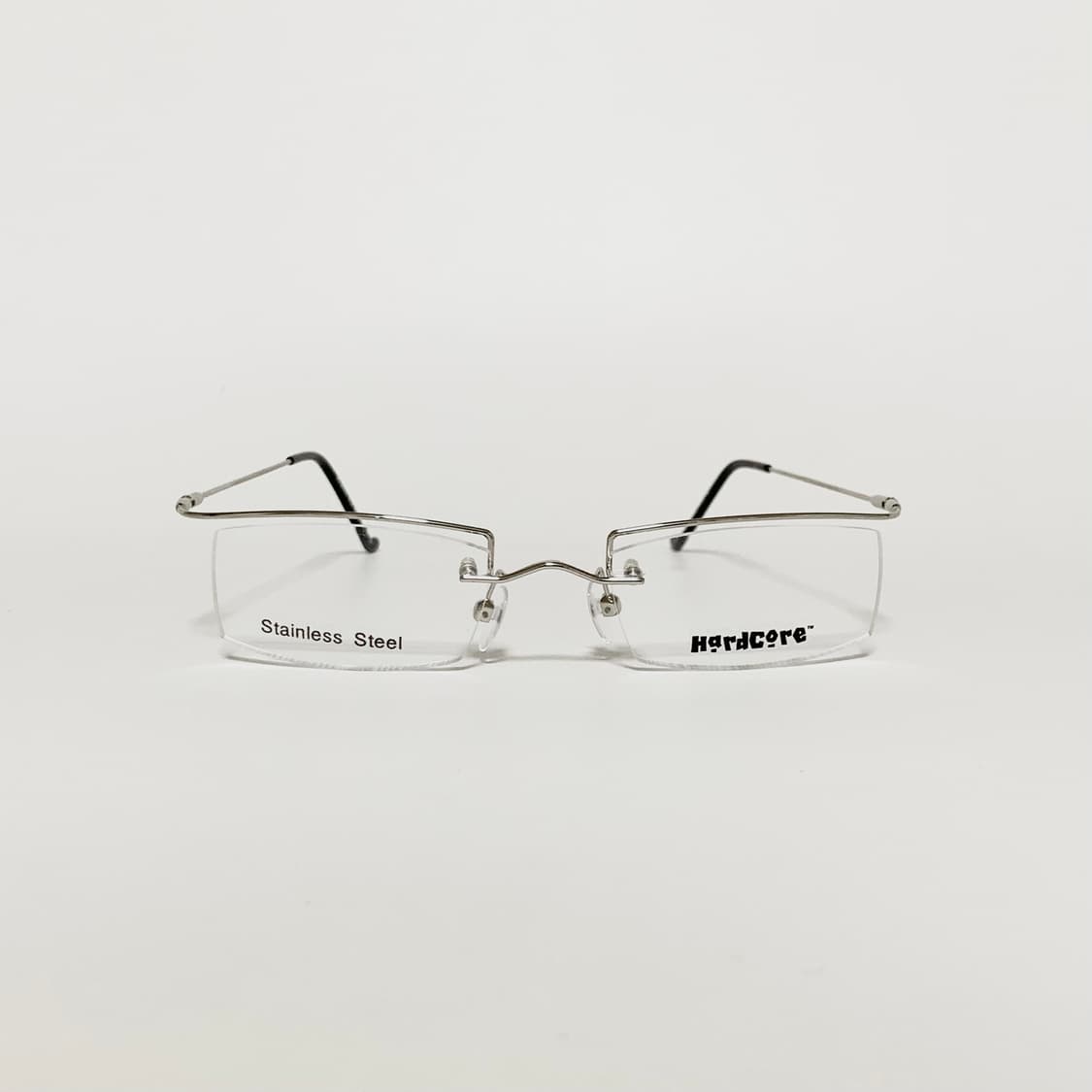 840 실버 데드스탁 남녀공용 무테 직사각 스테인리스 프레임 빈티지안경 상품이미지1