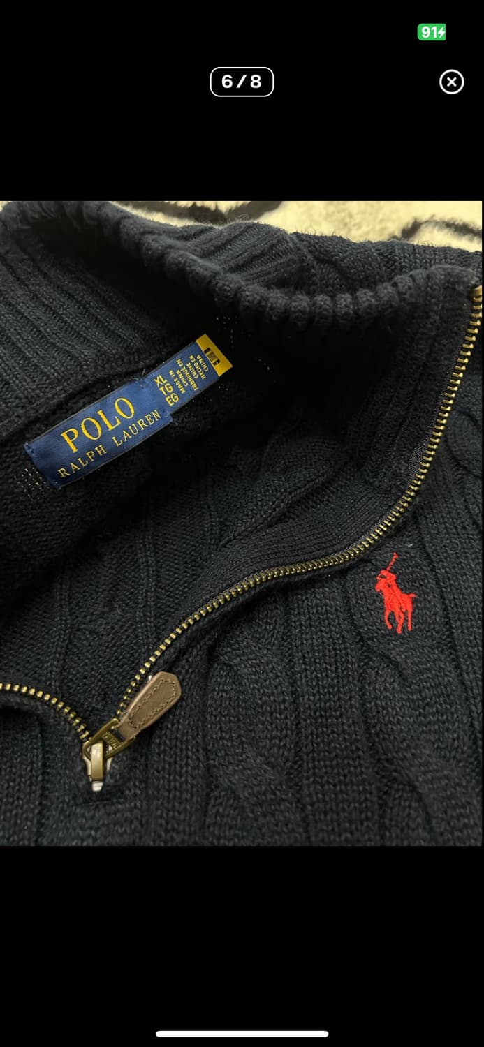 폴로 케이블 니트 집업 네이비 상품이미지6