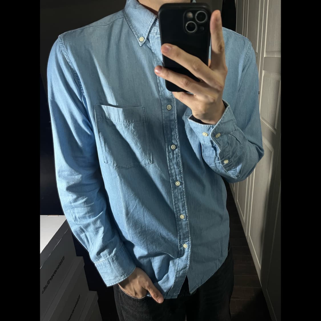 [M] UNIQLO 유니클로 데님 셔츠 상품이미지1