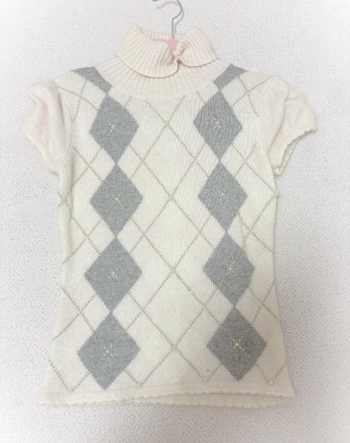 핑크 버버리 블루라벨 고전 리즈리사 아가일 니트 세트 상품이미지2