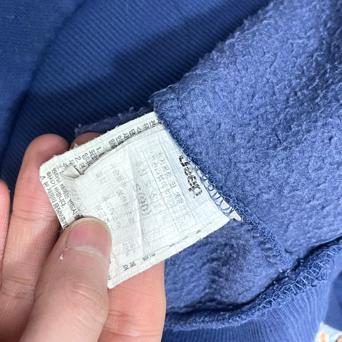 지프 시그니처 로고 블루 기모 맨투맨 티셔츠 여성S 상품이미지5