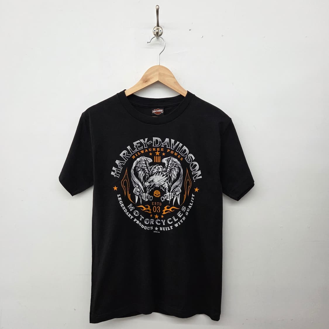 할리데이비슨 블랙 반팔 티셔츠 남S 상품이미지1