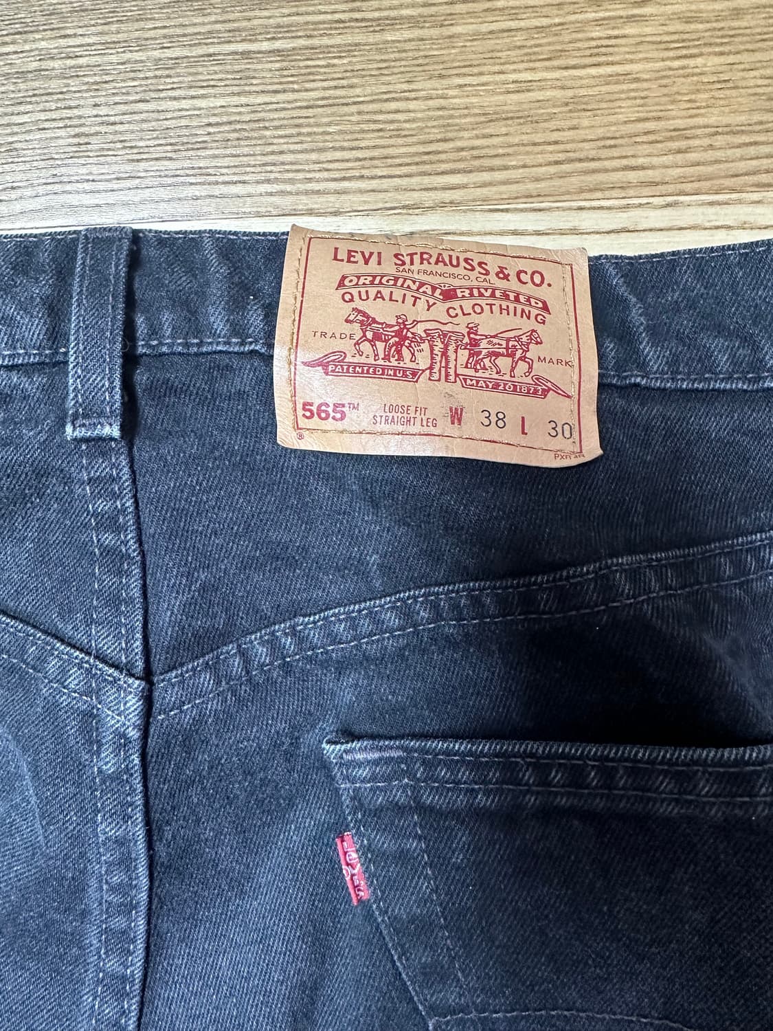 [38X30] 90s 빈티지 리바이스 565 블랙 usa 상품이미지3