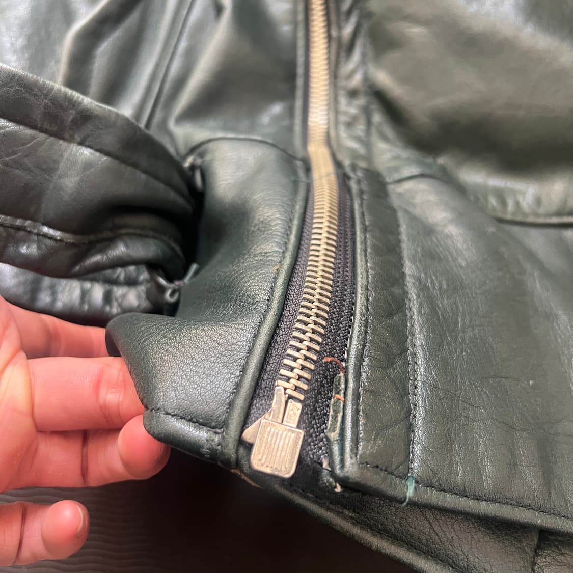 1940s 독일 홀스하이드 라이더자켓 (105) 다크그린 상품이미지7