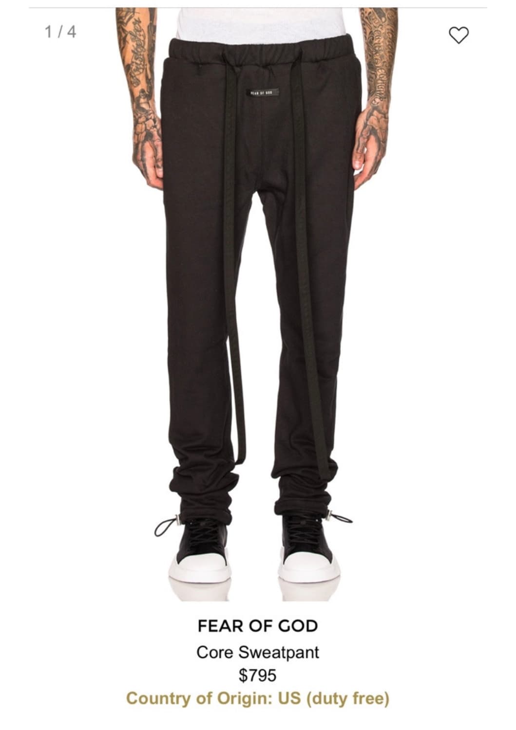 피어오브갓 6th 컬렉션 코어 스웻팬츠 상품이미지1