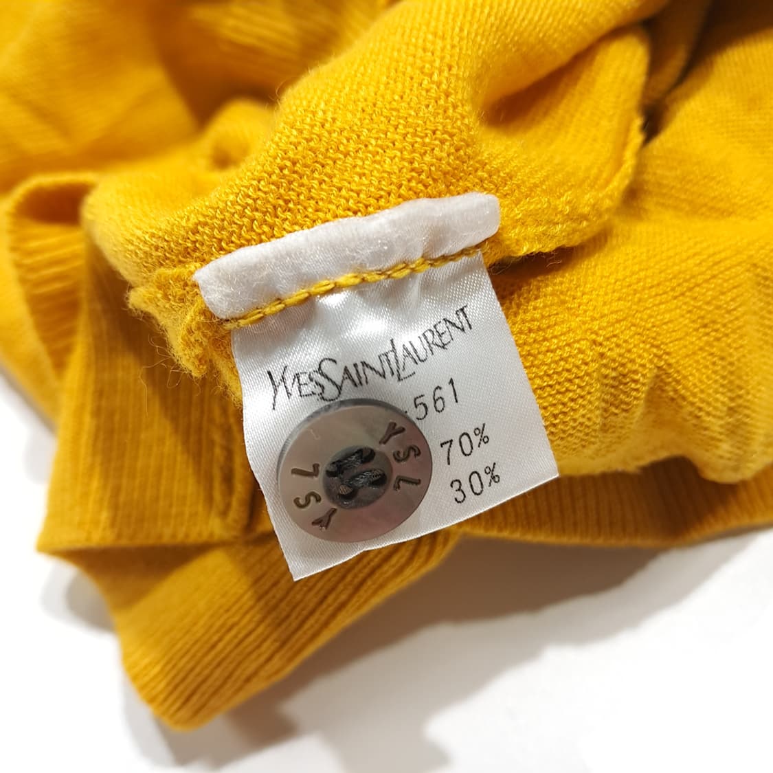 CK030 L 입생로랑 90s 일본판 옐로우 니트 조끼 베스트 상품이미지5