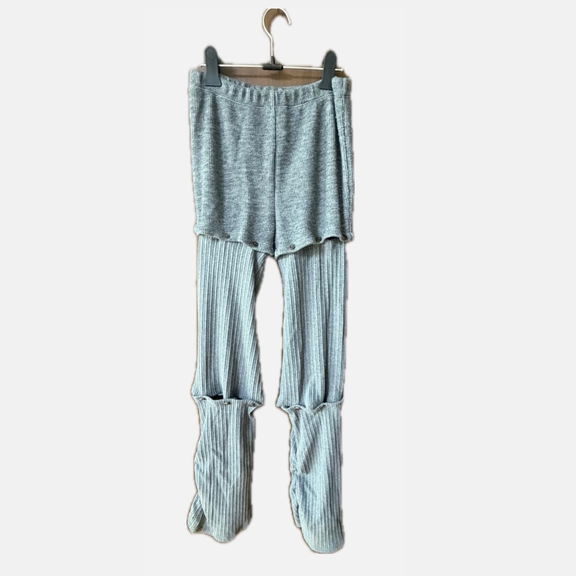 할로미늄 쓰리 파츠 개더 레깅스 / 그레이 상품이미지4