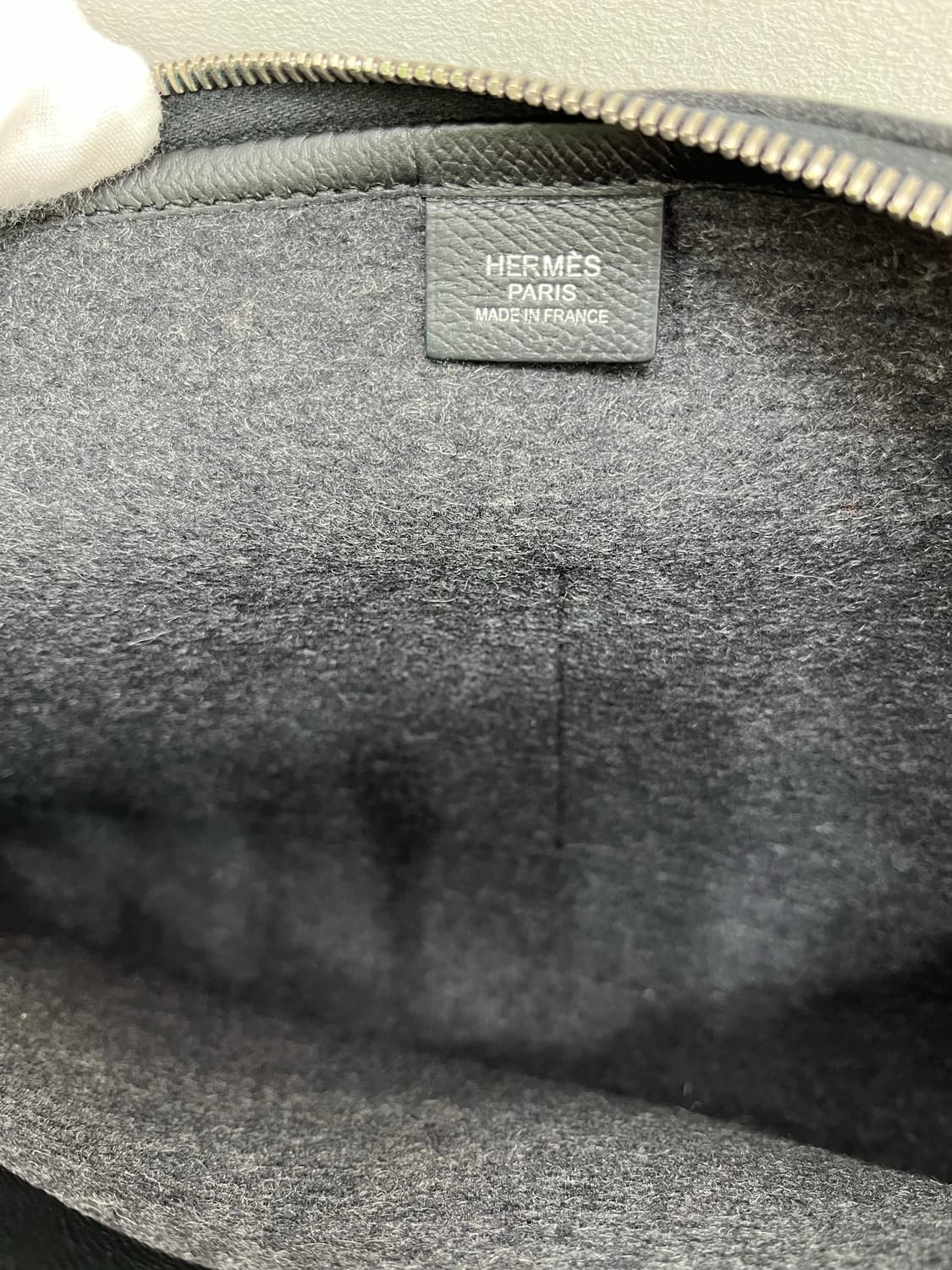 에르메스 블랙 펠트 가죽 클러치 파우치 상품이미지4