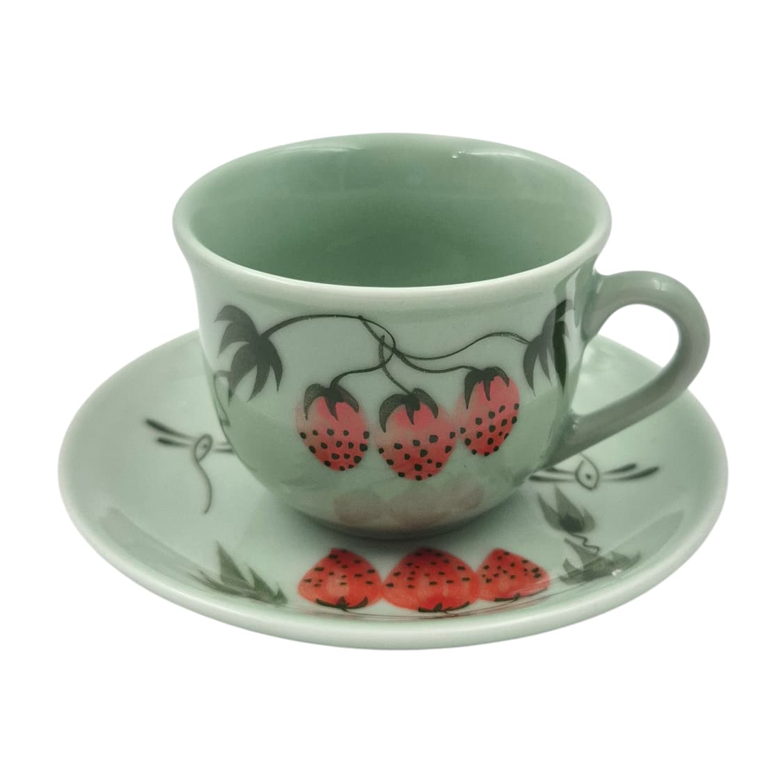 80s 아리타 수묵화 딸기 옥 청자 티타임 1세트 상품이미지2