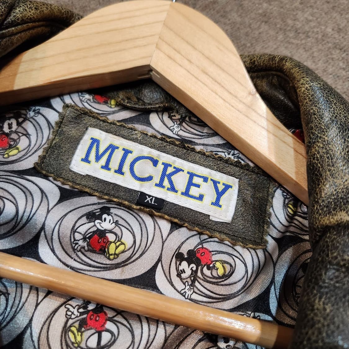 디즈니 90s 미키마우스 소가죽 코트 XL 상품이미지4