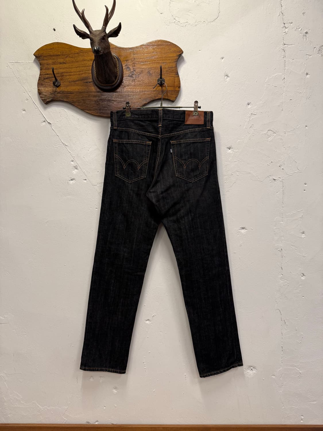 (33inch) EDWIN 에드윈 Black Denim Jeans 흑청 상품이미지2
