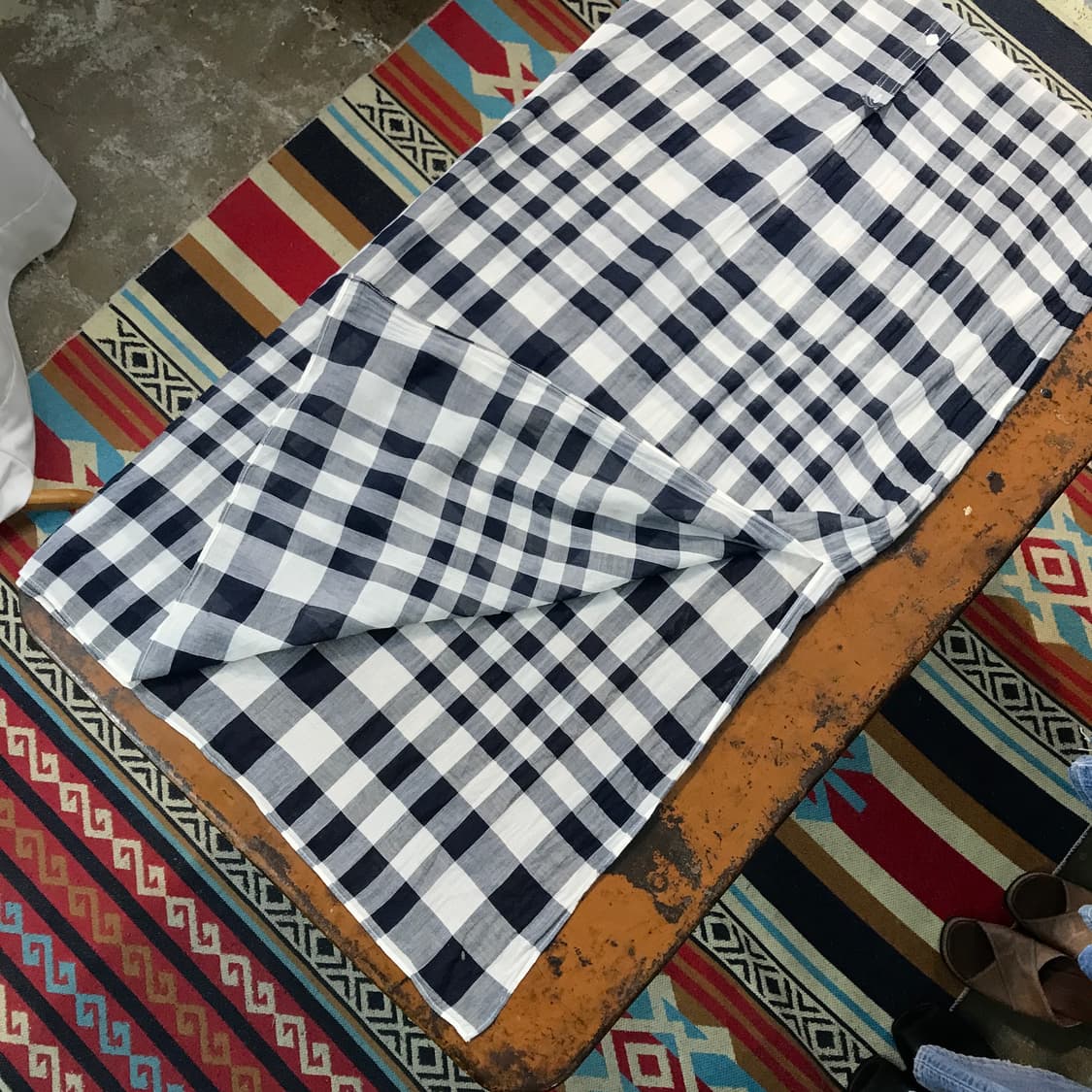 띠어리 네이비 체크 맥시 롱 원피스셔츠 여성 55 사이즈 상품이미지5