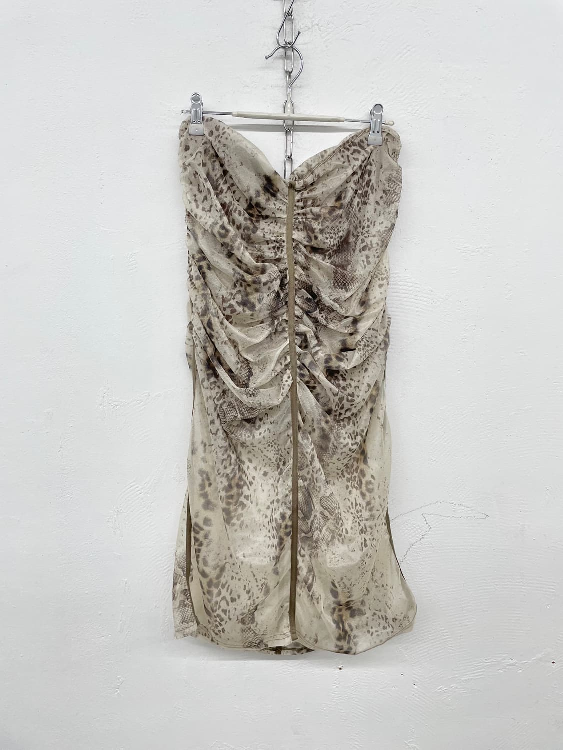 갸루 레오파드 셔링 스커트 상품이미지1