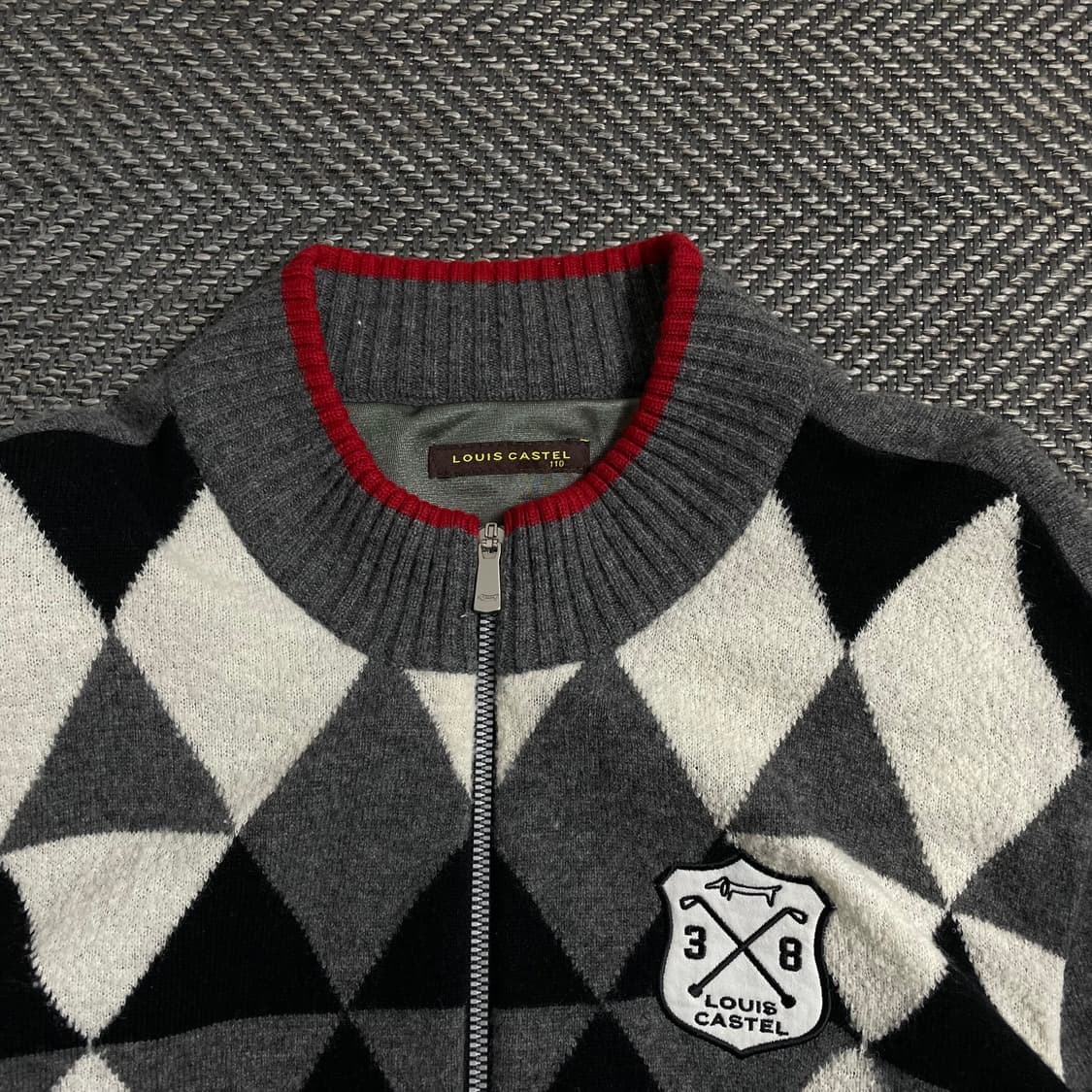 루이 까스텔 아가일 체크 패턴 니트 집업o 4473 상품이미지5