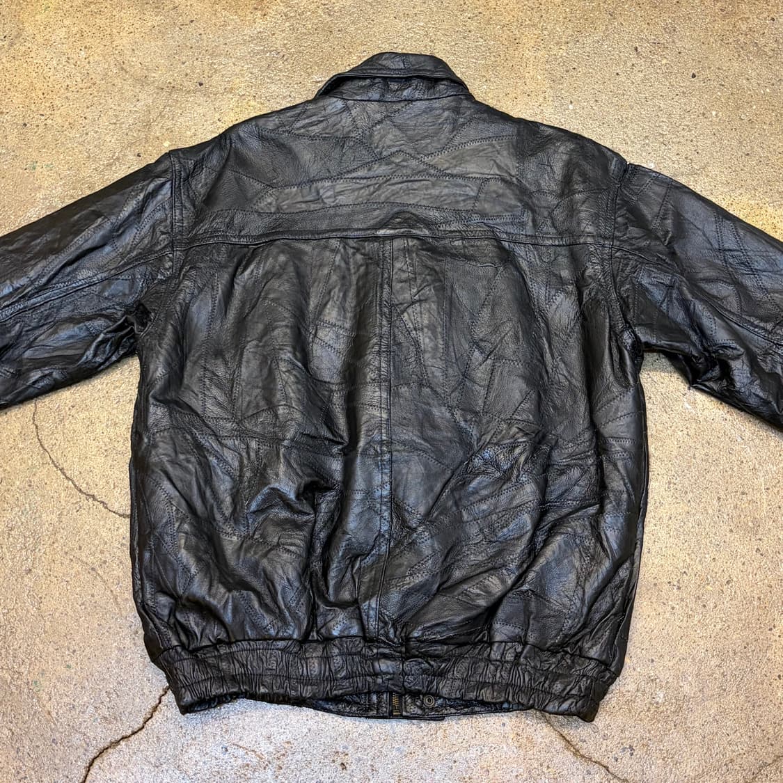 90s USA 빈티지 패치워크 버펄로 가죽자켓 상품이미지8