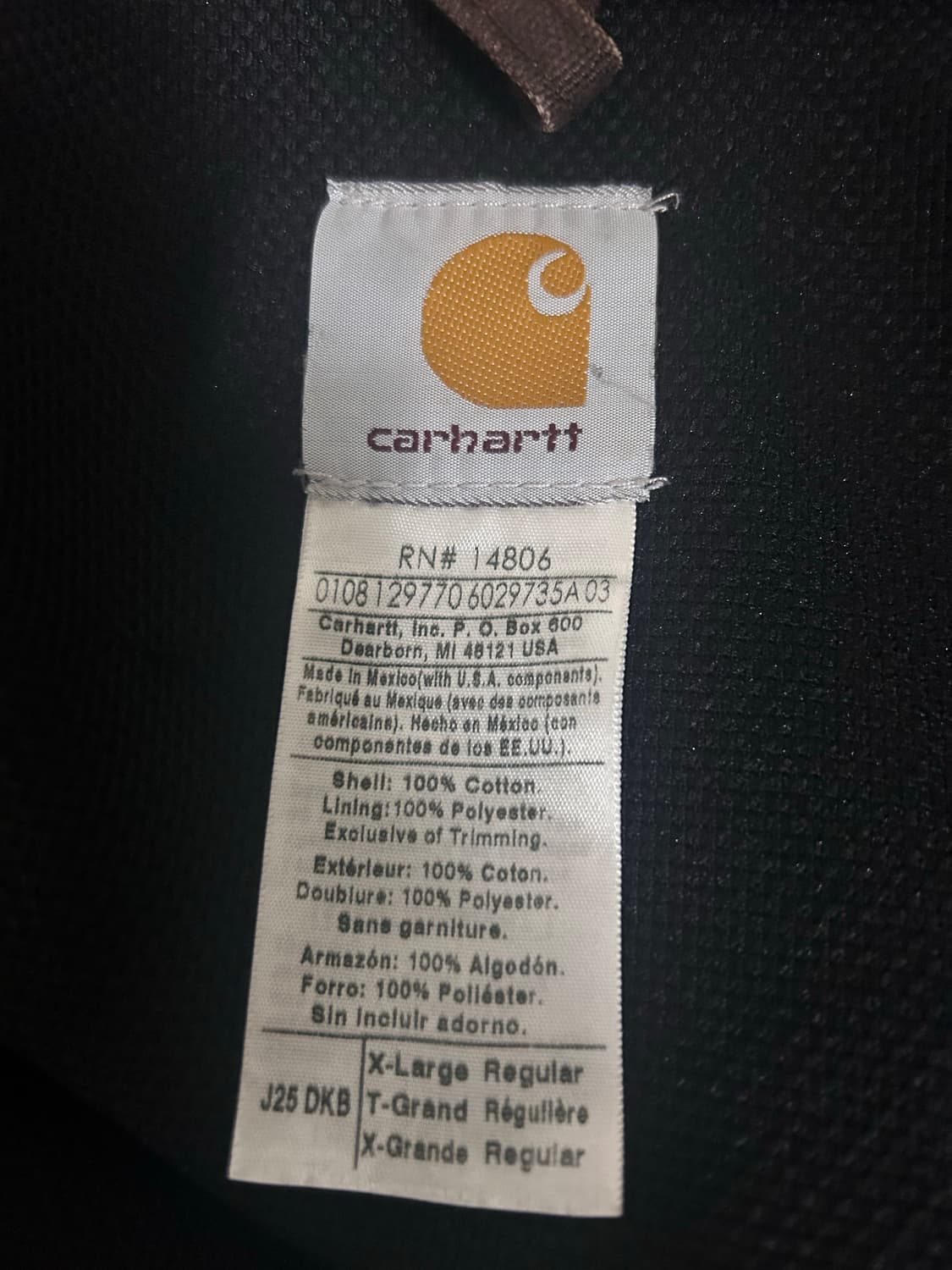 칼하트 액티브 자켓 다크브라운 XL 상품이미지3