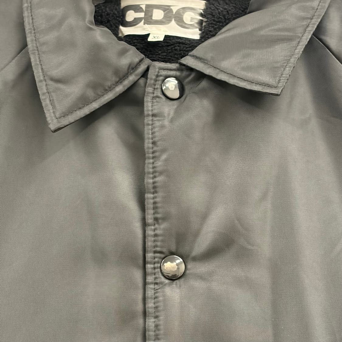 꼼데가르송 CDG 로고 코치 보아털 자켓 블랙 상품이미지5