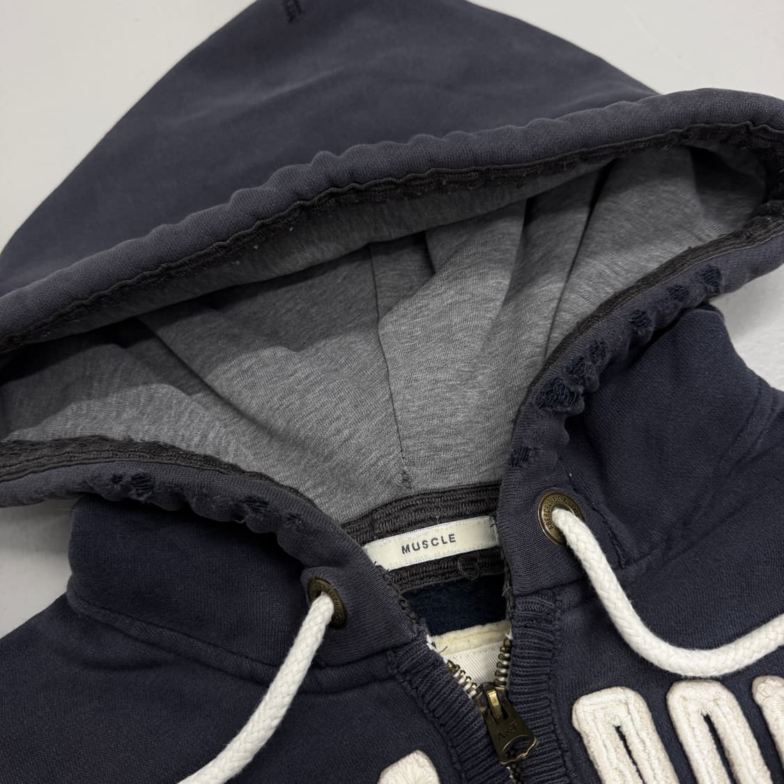 아베크롬비 Y2K 아치로고 후드집업 네이비 상품이미지5