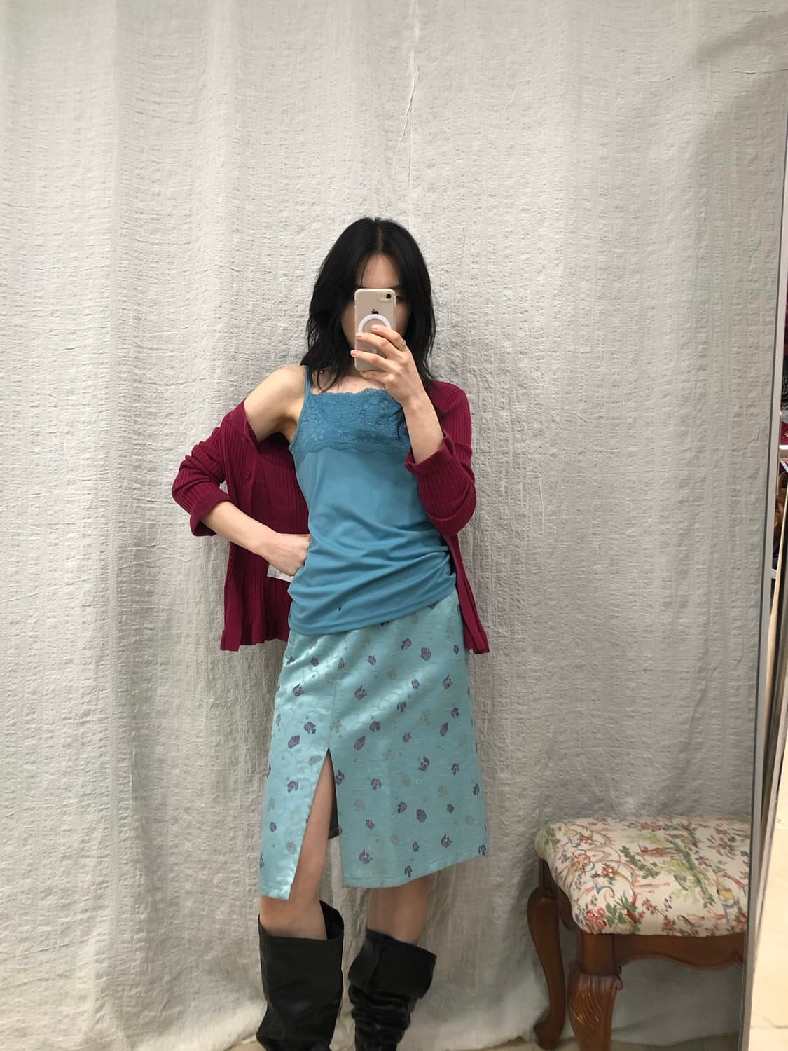 Floral butterfly midi skirt 상품이미지4