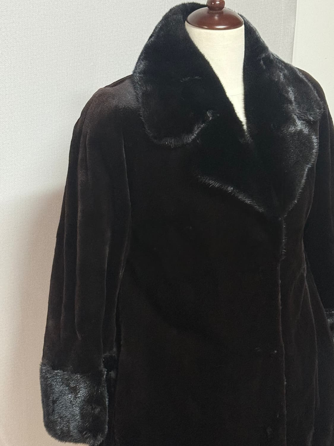 무배) 이태리 사가밍크 블랙 깎은밍크 벨트 퍼코트 상품이미지4