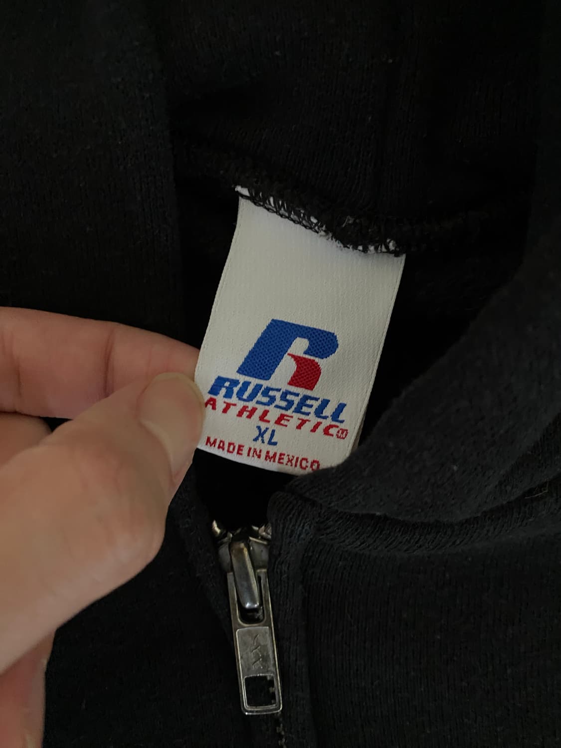 (XL) 00s 빈티지 러셀 후드집업 블랙 상품이미지2