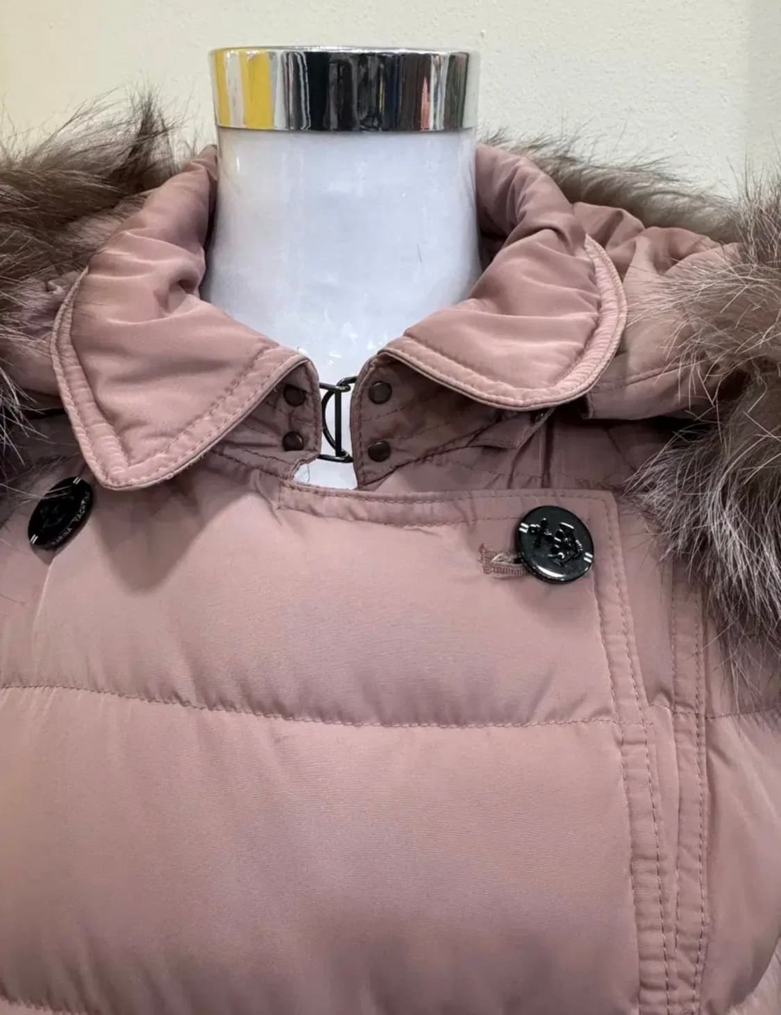 마리나요팅 여성 패딩/더스티핑크/천연여우퍼/오버핏/상태좋음 상품이미지3