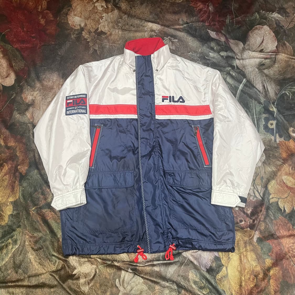 휠라 빈티지 올드스쿨 레트로 배색점퍼 L 상품이미지1