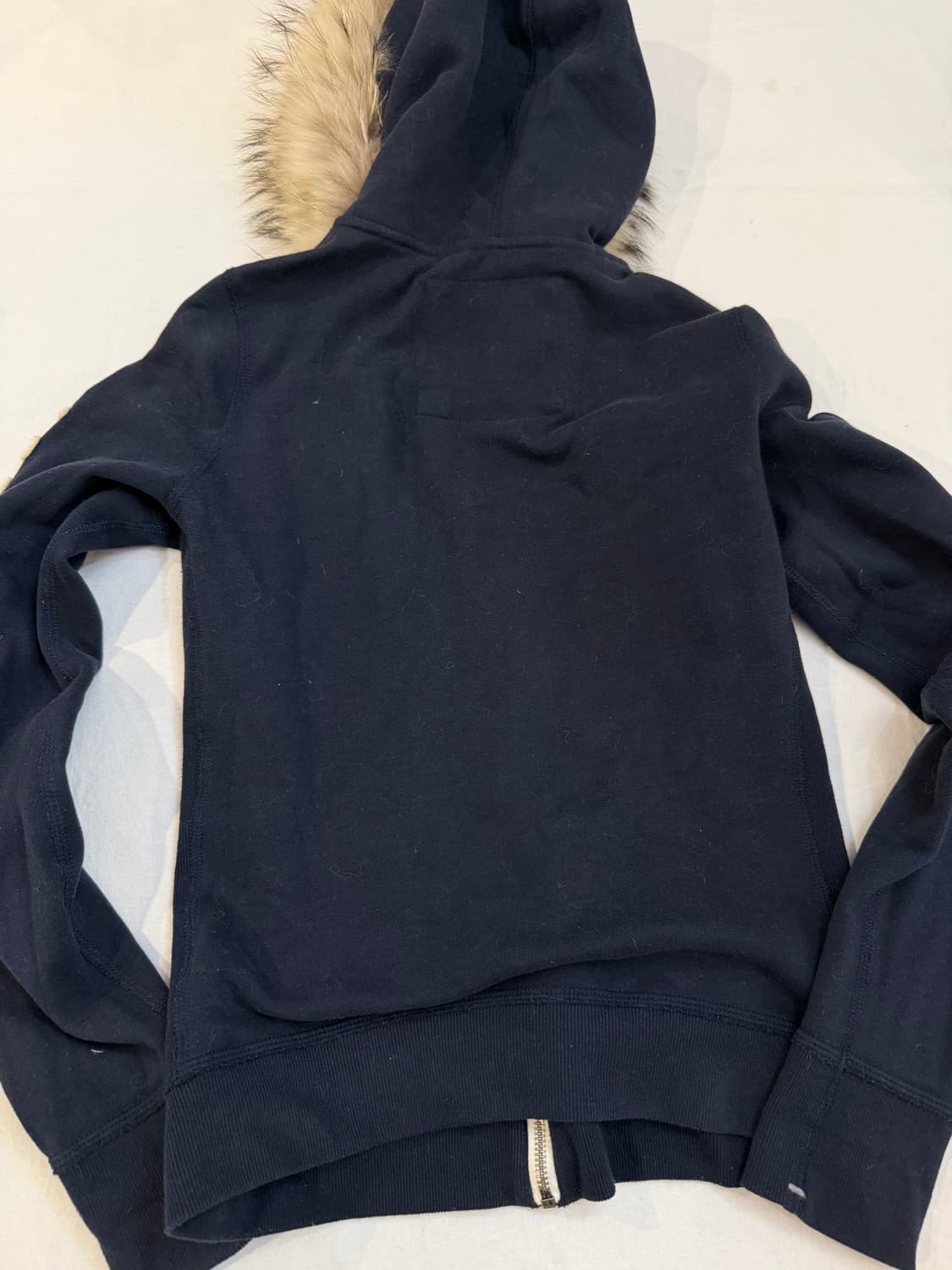 아베크롬비 딱붙핏 울프죠 퍼 후드집업 네이비 상품이미지2