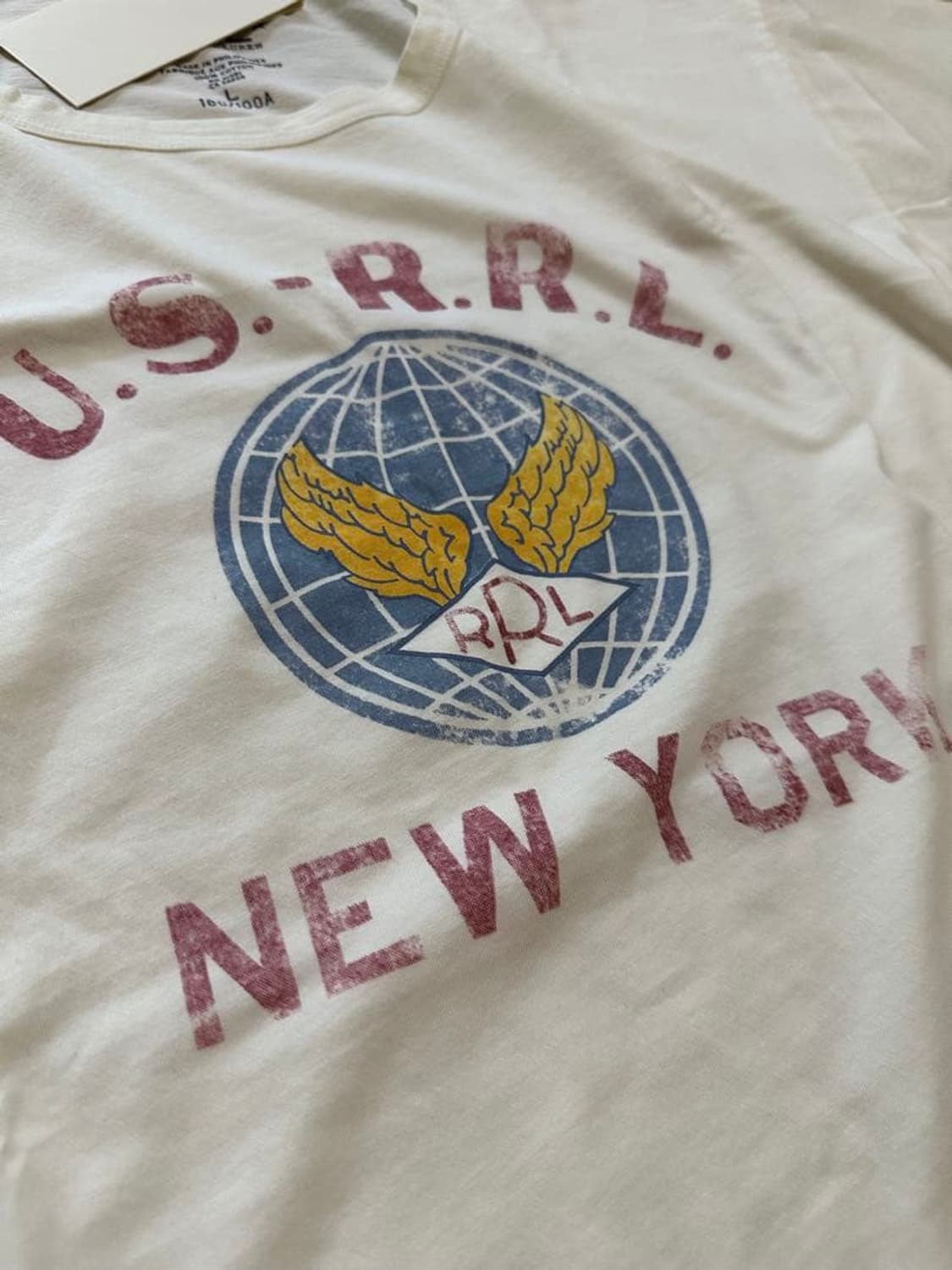 RRL 더블알엘 더블알엘 U.S.-R.R.L. 뉴욕 그래픽 반팔티 화이트 상품이미지2