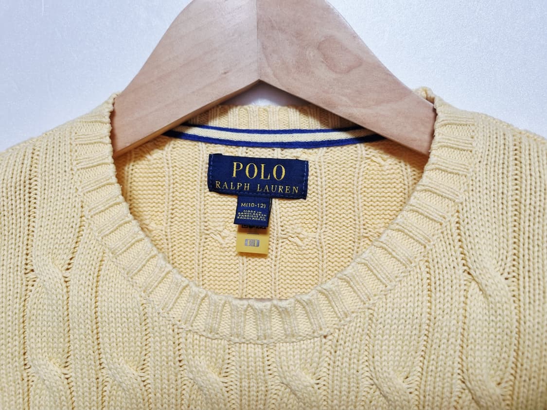 여성 주니어 폴로 신형택 QR 도장 케이블 꽈배기 라운드 긴팔 니트 상품이미지5