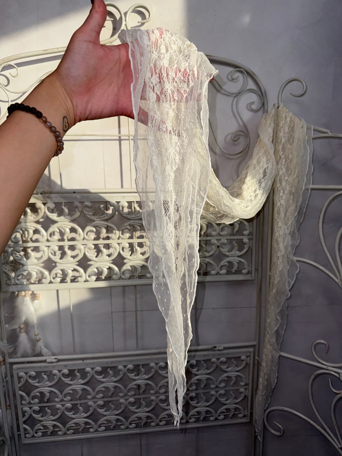 Ivory floral dot lace scarf 상품이미지4