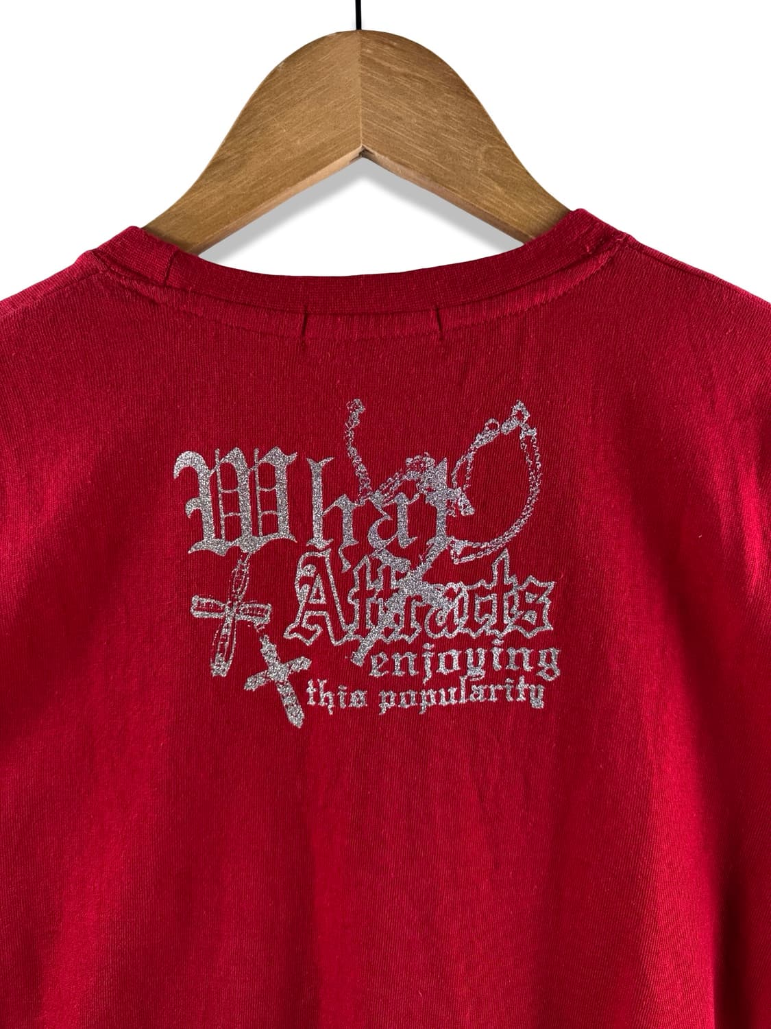 JPN 펑크 글리터 레터링 레드 반팔티셔츠2602 상품이미지5