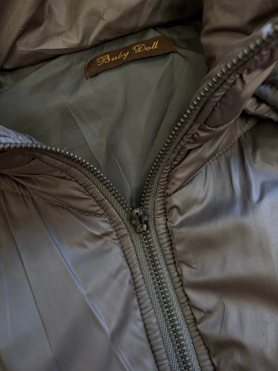 브라운 퍼 크롭 패딩 상품이미지3