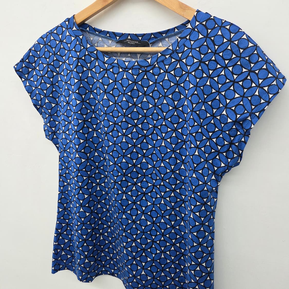 Max mara 막스마라 블루 패턴 반팔 티셔츠여s 상품이미지4