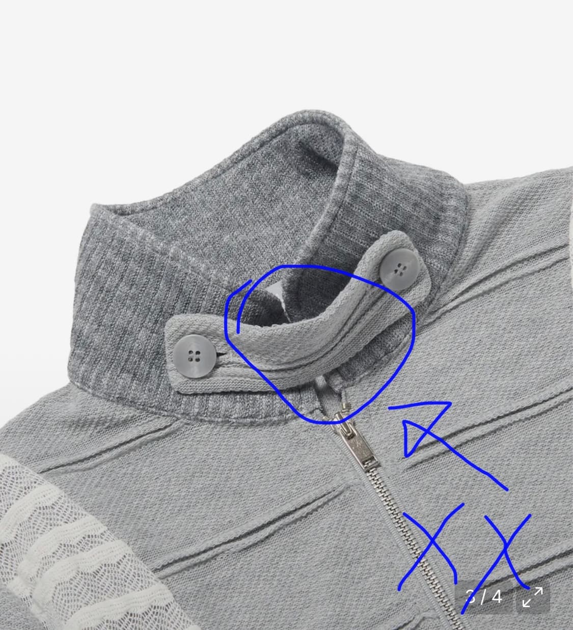 허그유어스킨 플랩 니트 집업 그레이 상품이미지2