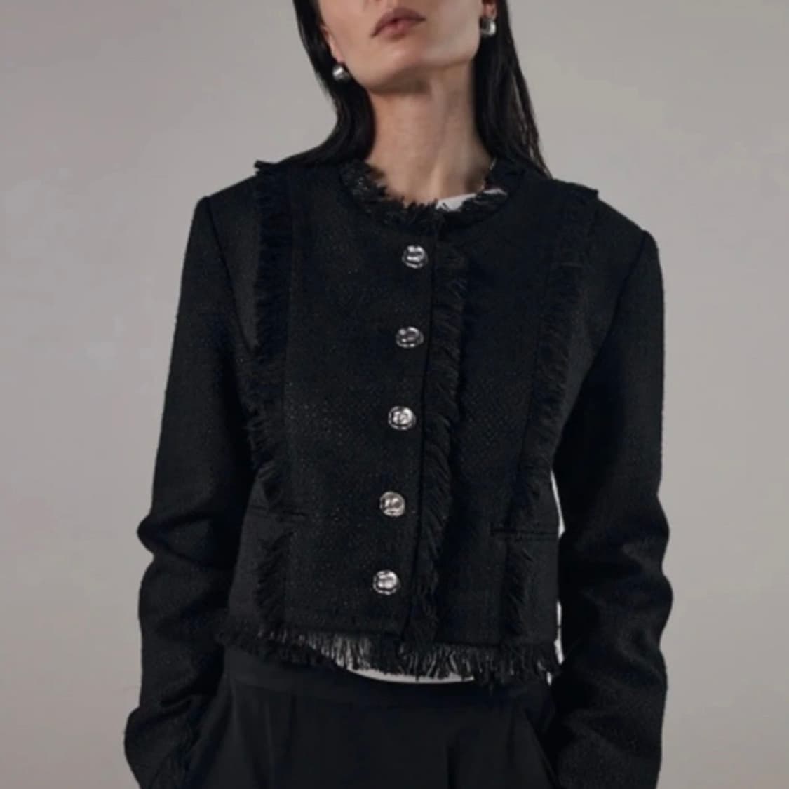 트리밍버드 Tassel Incision Tweed Jacket 상품이미지1