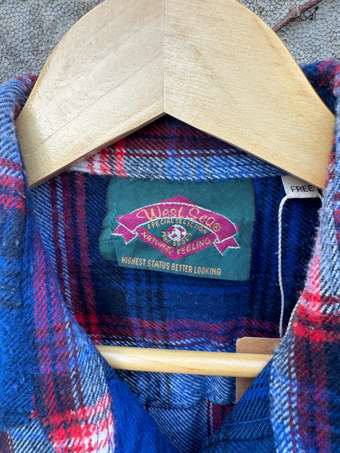 일본 빈티지 체크 패턴 포켓 플란넬 셔츠 블루 상품이미지4