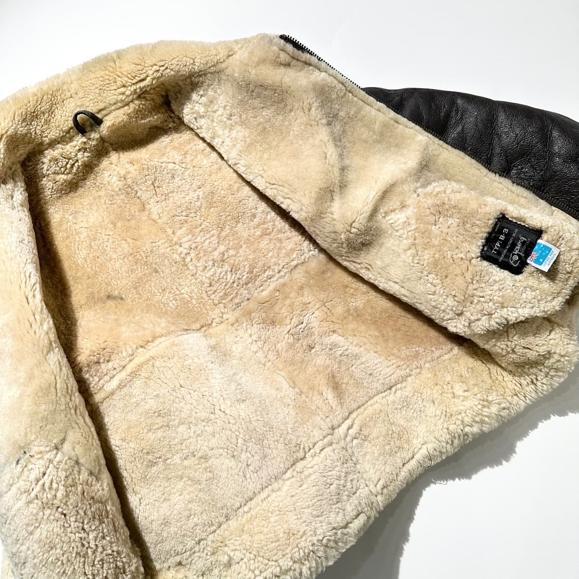 USAF 미공군 오리지널 B-3 램스킨 시어링 무스탕 봄버 자켓 상품이미지9