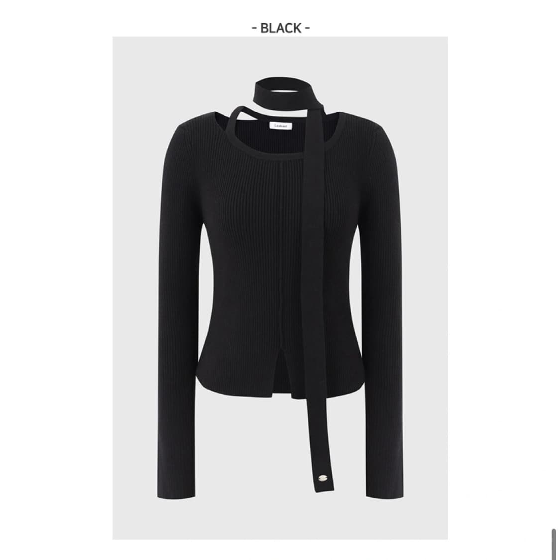 룩캐스트 위트니 컷아웃 니트 탑 (black / S size) 상품이미지2