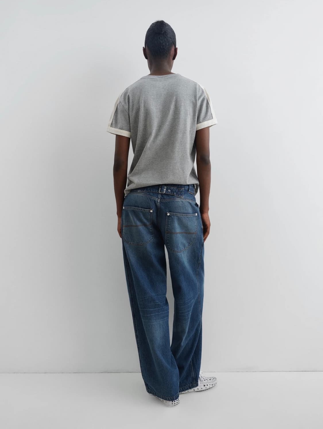 기마구아스 백 버클 데님팬츠 새상품 상품이미지4