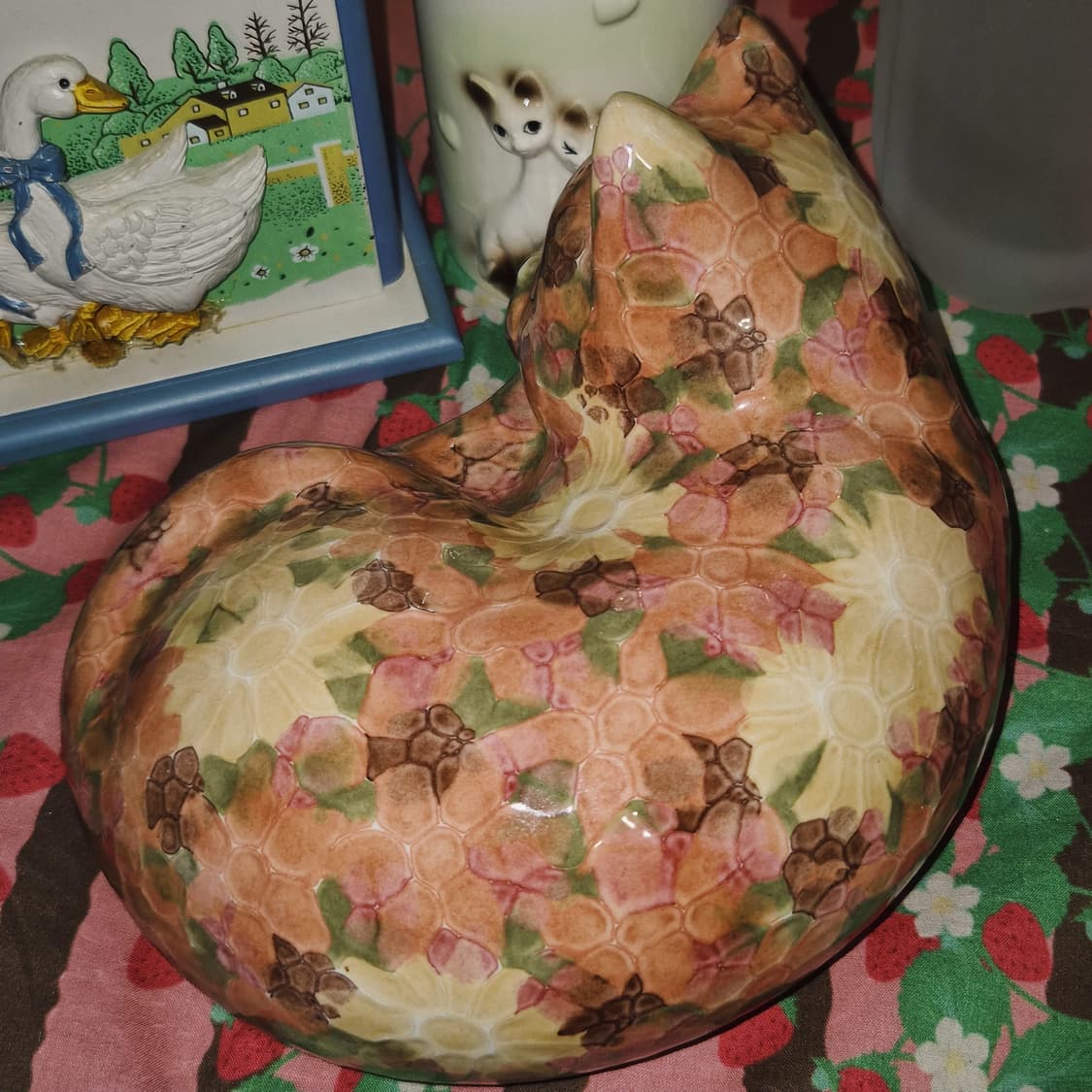 80s 영국 파크로즈 플로랄 고양이 피겨린 상품이미지9